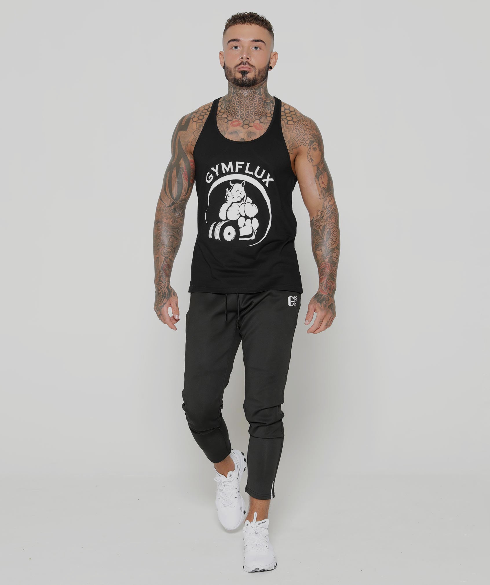 Rhino Muscle Vest | Black - Gymflux Gym Clothes Gymshark Gym t shirt Gym Hoodie mens