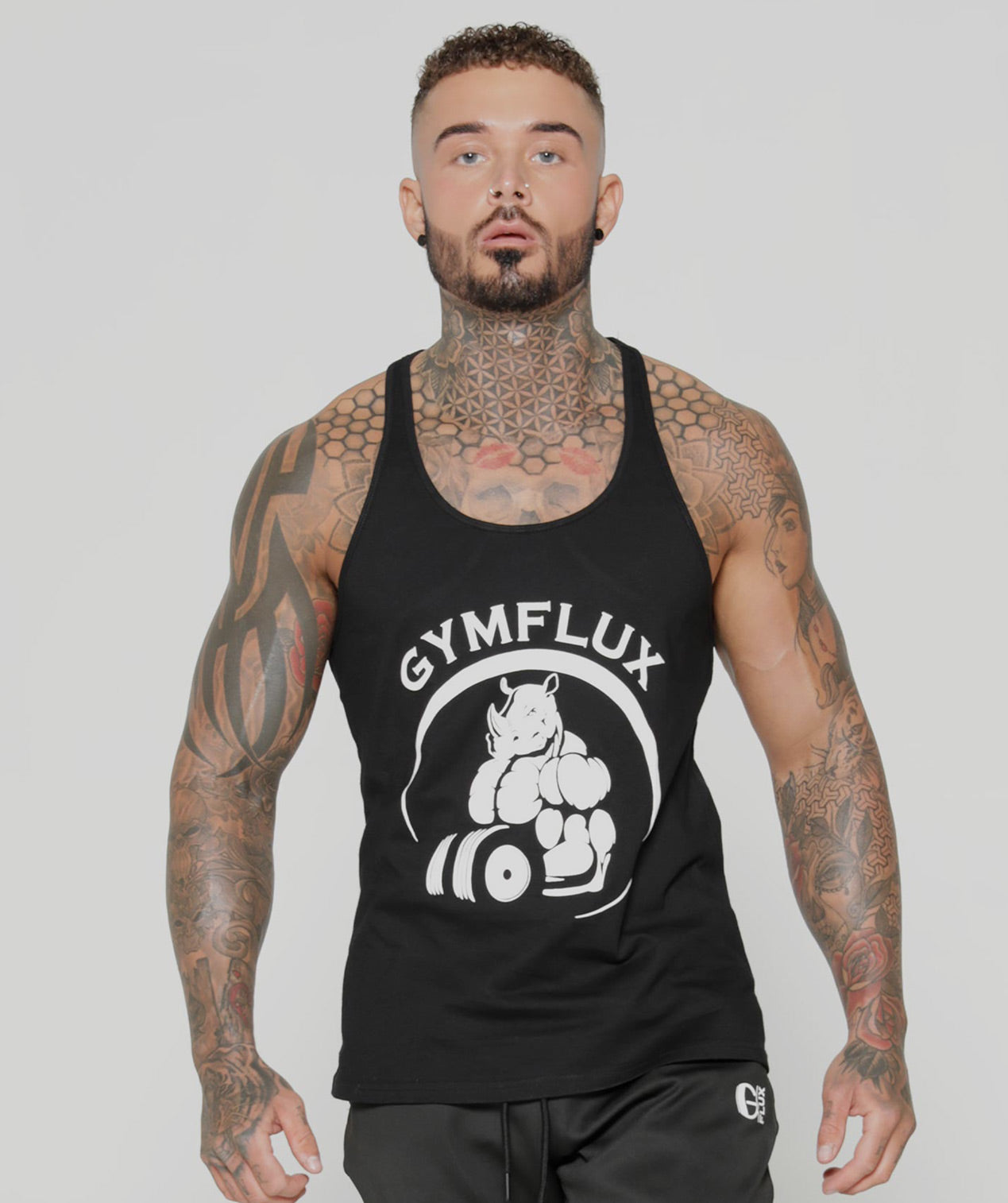 Rhino Muscle Vest | Black - Gymflux Gym Clothes Gymshark Gym t shirt Gym Hoodie mens