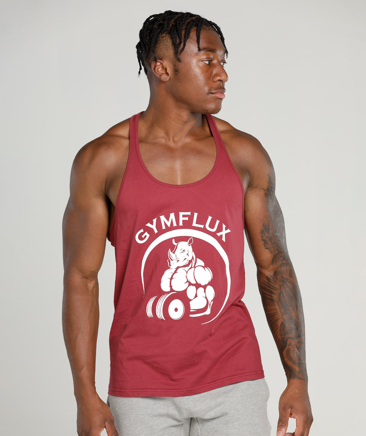 Rhino Muscle Vest | Burgundy - Gymflux Gym Clothes Gymshark Gym t shirt Gym Hoodie mens