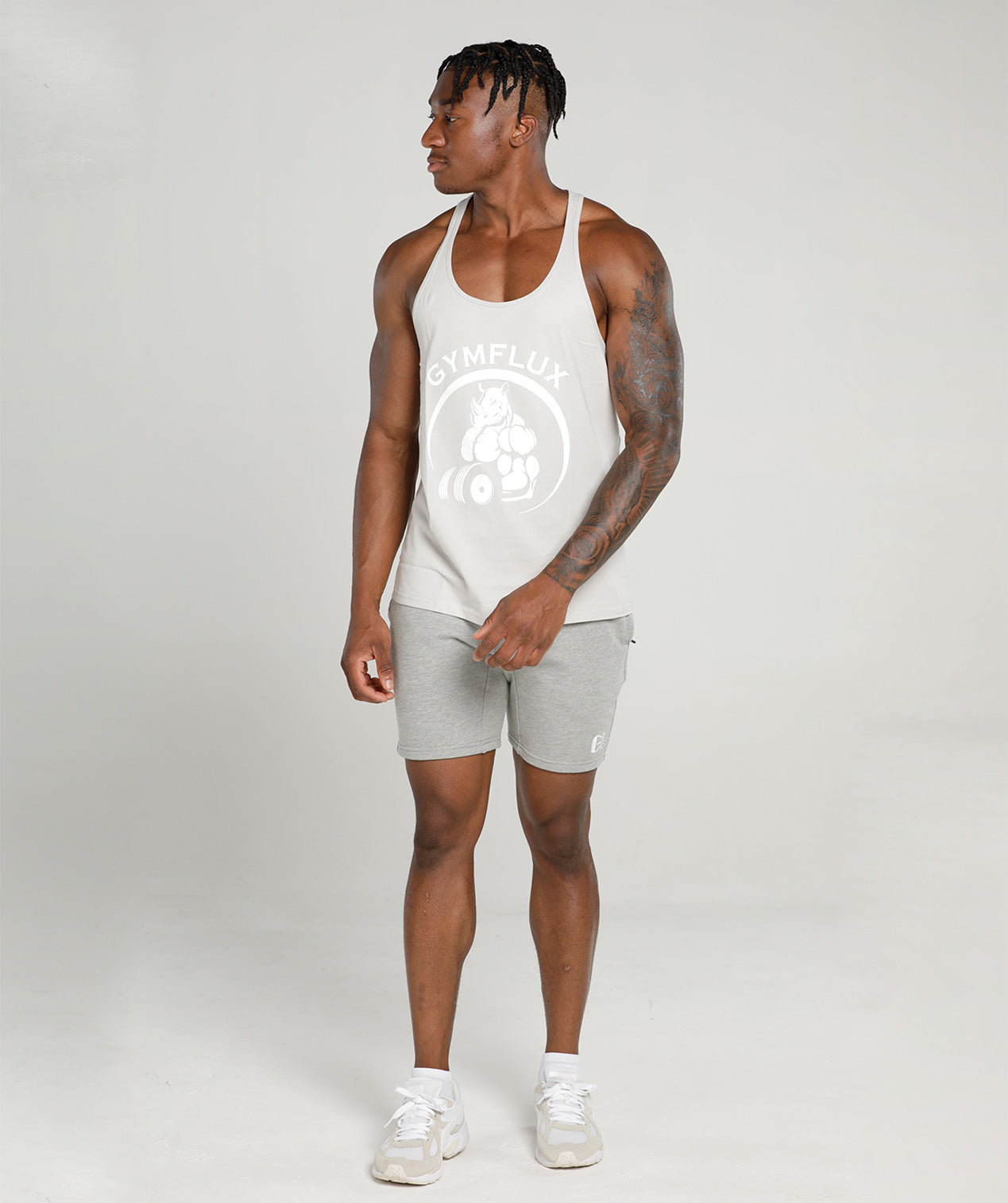 Rhino Muscle Vest | Grey - Gymflux Gym Clothes Gymshark Gym t shirt Gym Hoodie mens