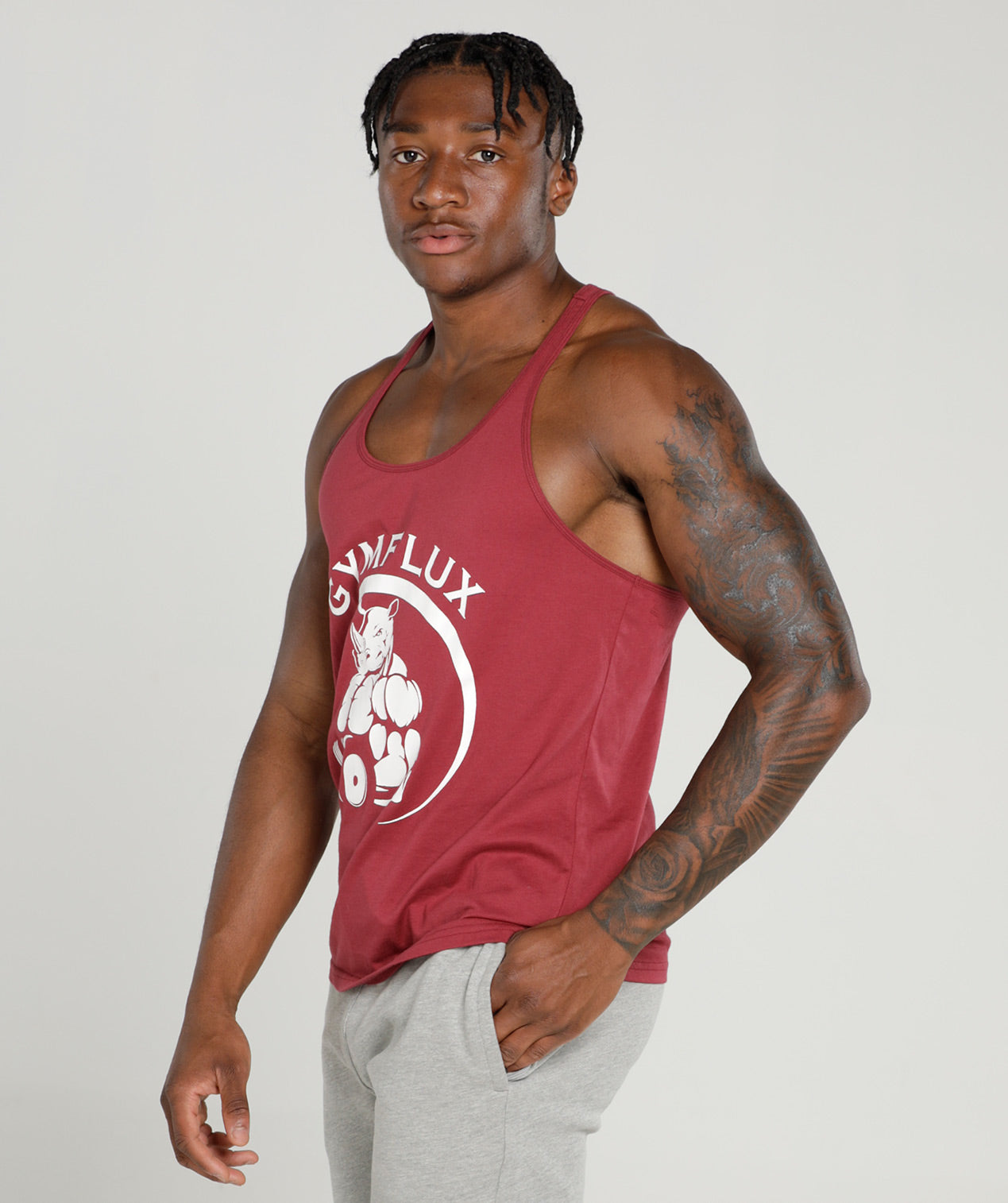 Rhino Muscle Vest | Burgundy - Gymflux Gym Clothes Gymshark Gym t shirt Gym Hoodie mens