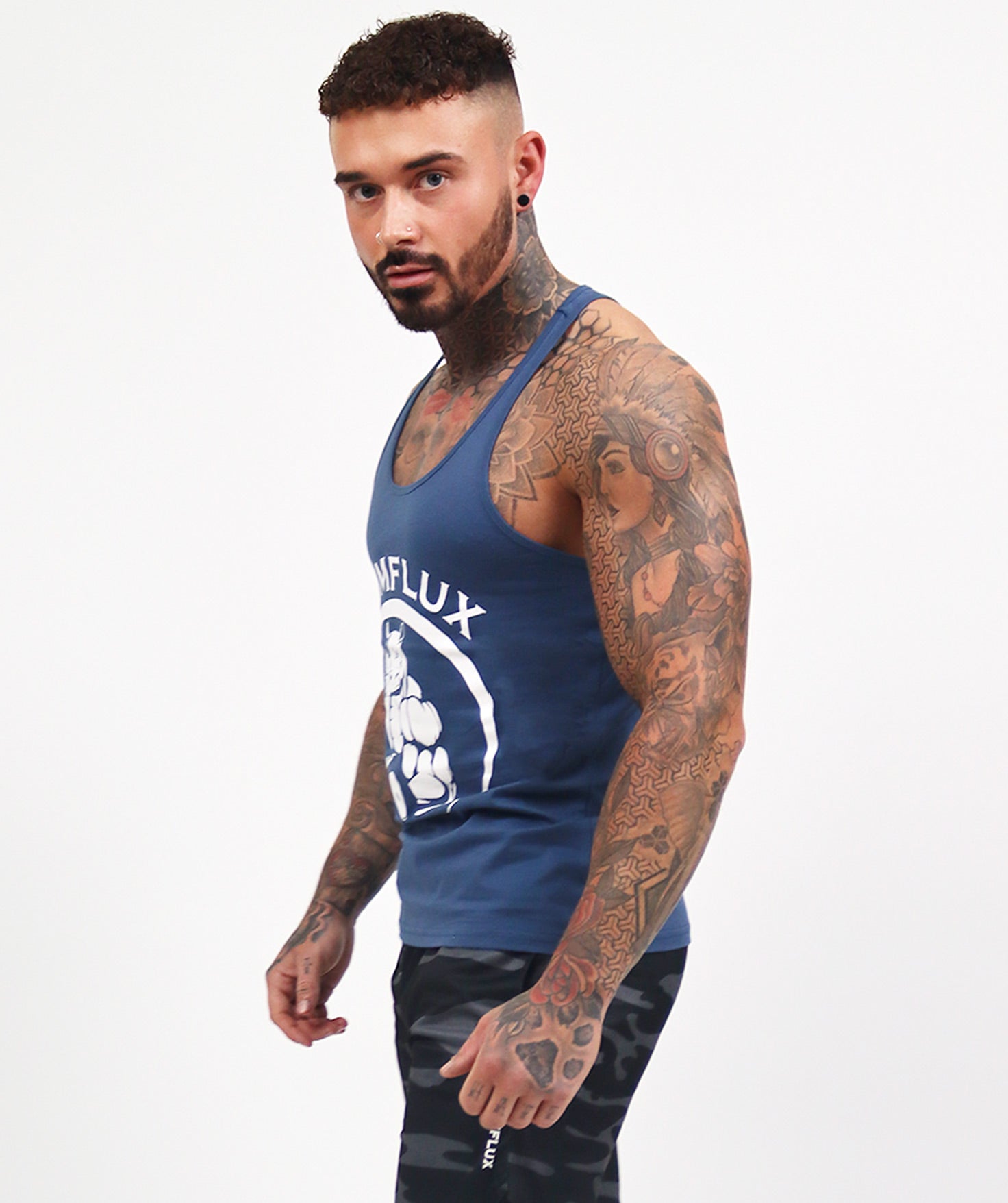 Rhino Muscle Vest | Navy - Gymflux Gym Clothes Gymshark Gym t shirt Gym Hoodie mens