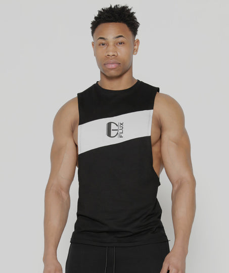 Exposed Inverse Horizon Vest | Black - Gymflux Gym Clothes Gymshark Gym t shirt Gym Hoodie mens