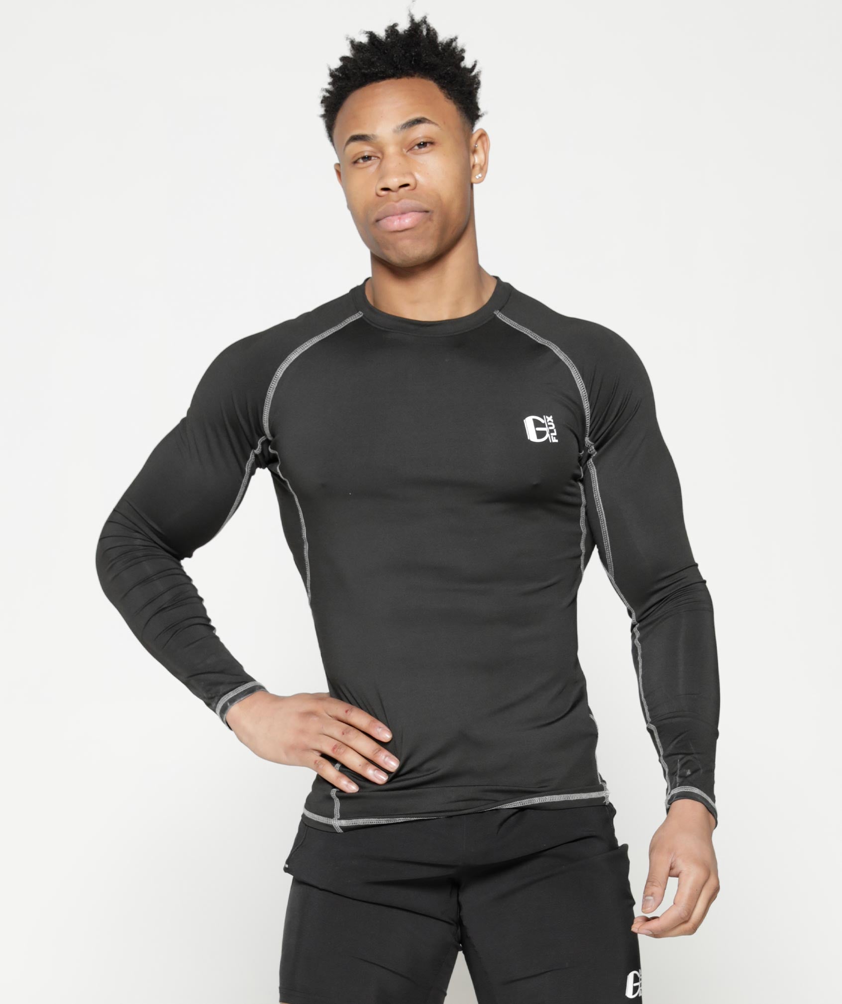 Gymflux Long Sleeve Compression T Black Gymflux Official Store Gym Clothes and Workout Wear Gymflux
