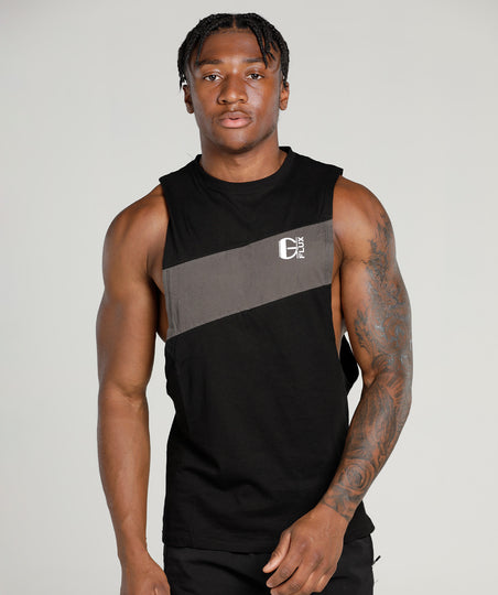 Exposed Horizon Vest | Black - Gymflux Gym Clothes Gymshark Gym t shirt Gym Hoodie mens