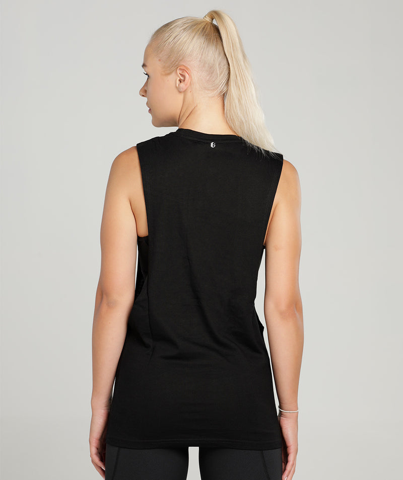 Womens Oversized Horizon Vest | Black